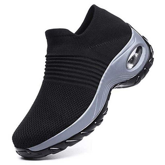 Sfit Women Men Outdoor Walking Running Shoes Mesh Breathable Soft Athletics Jogging Sneaker Air Cushion Gym Slip-On Sneaker 2020