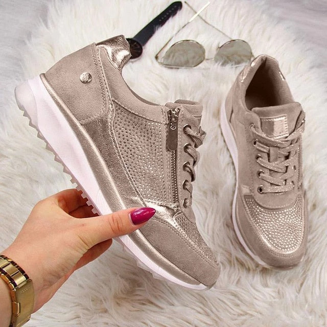 NEW Women's Wedges Sneakers Vulcanize Shoes Sequins Shake Shoes Fashion Girls Sport Shoes Woman Sneakers Shoes Woman Footwear