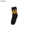 Women Man Fashion Hip-Hop Harajuku Sock Purple Flame Blaze Power Torch Hot Warmth Calceines Mujer Street Skateboard Cotton Socks