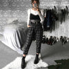 Plaid Pants Women Streetwear Cool Girl High Waist Trousers harem sweatpants joggers women