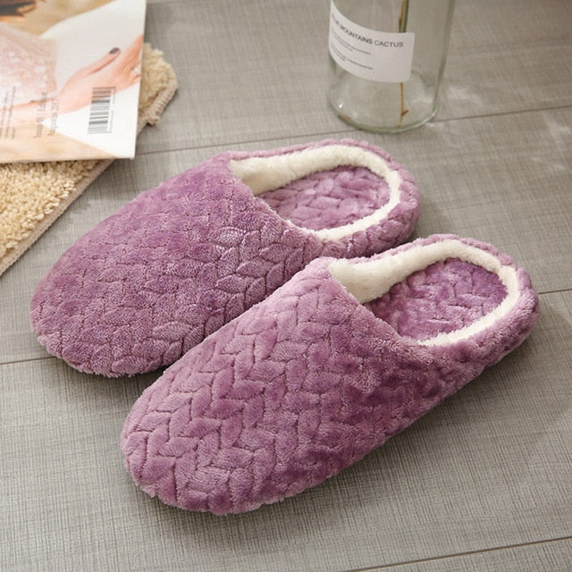 Women Indoor Slippers Warm Plush Lovers Home Slipper Anti Slip