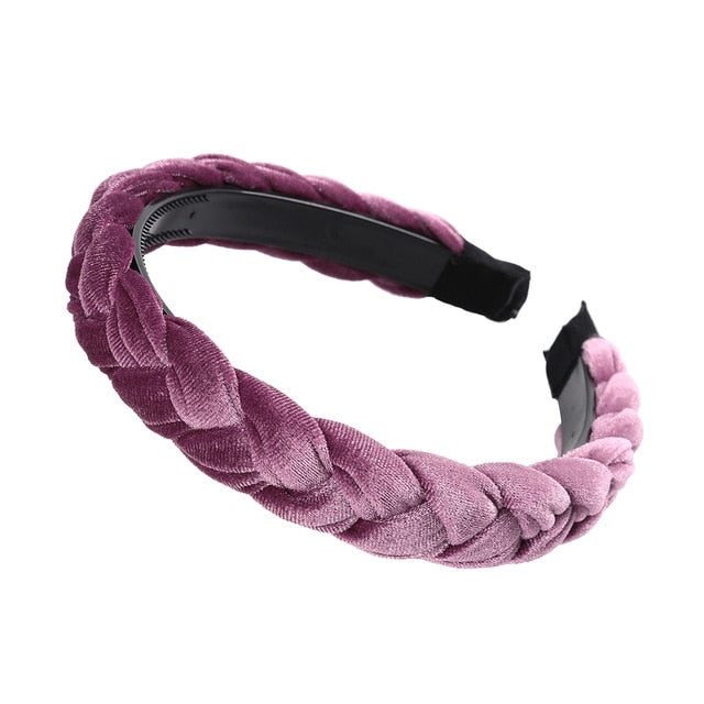 MOLANS Hair Accessories Wide Shiny Weaving Hairbands Braided Headband Hair Hoop Fashion Hair Bands Bezel Headdress