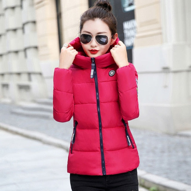 Jacket Hooded Thick Warm Short Jacket Cotton Padded Parka