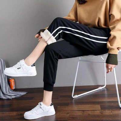 Fleece Trousers Solid Thick Warm Winter Female Sport Pants Running Pantalones Mujer