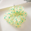 Sweet Embroidery Flowers Mesh Scrunchies Women Romantic Pink Blue Hair Rope Transparent Tulle Organza Hair Ties Hair Accessories