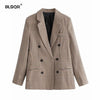 Fashion Autumn Women Plaid Blazers and Jackets