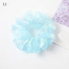 Sweet Embroidery Flowers Mesh Scrunchies Women Romantic Pink Blue Hair Rope Transparent Tulle Organza Hair Ties Hair Accessories