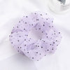 Sweet Embroidery Flowers Mesh Scrunchies Women Romantic Pink Blue Hair Rope Transparent Tulle Organza Hair Ties Hair Accessories