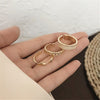 Hiphop/Rock Metal Geometry Circular Punk Rings Set Opening Index Finger Accessories Buckle Joint Tail Ring for Women Jewelry