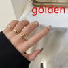 Hiphop/Rock Metal Geometry Circular Punk Rings Set Opening Index Finger Accessories Buckle Joint Tail Ring for Women Jewelry