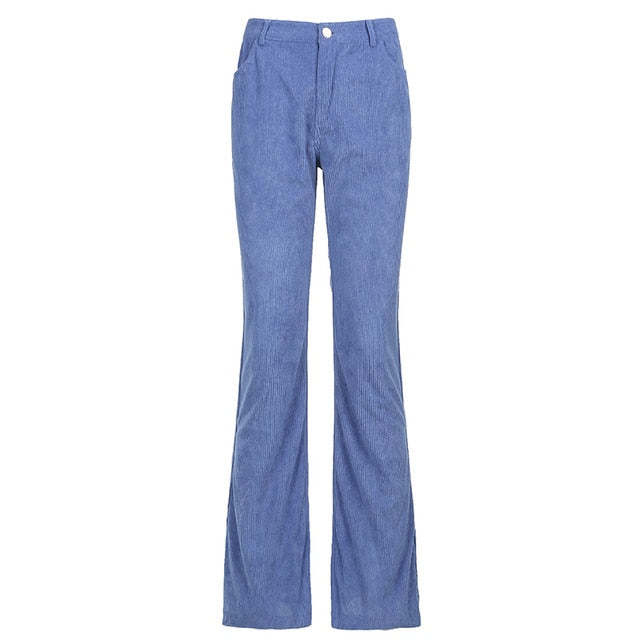 Sweetown Corduroy Y2K Joggers Women Cargo Pants 90s