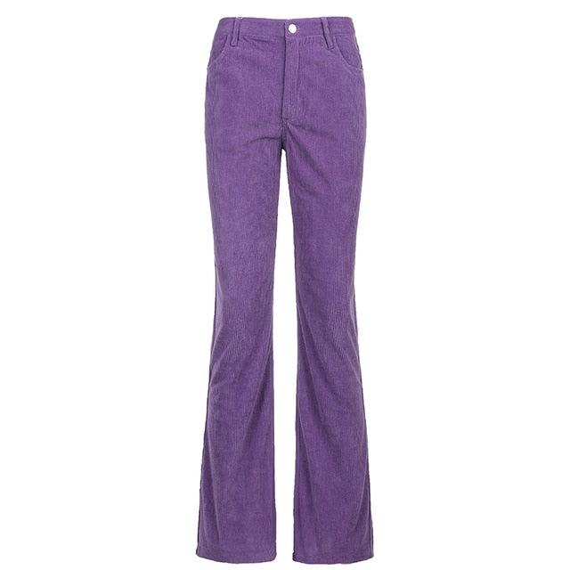 Sweetown Corduroy Y2K Joggers Women Cargo Pants 90s