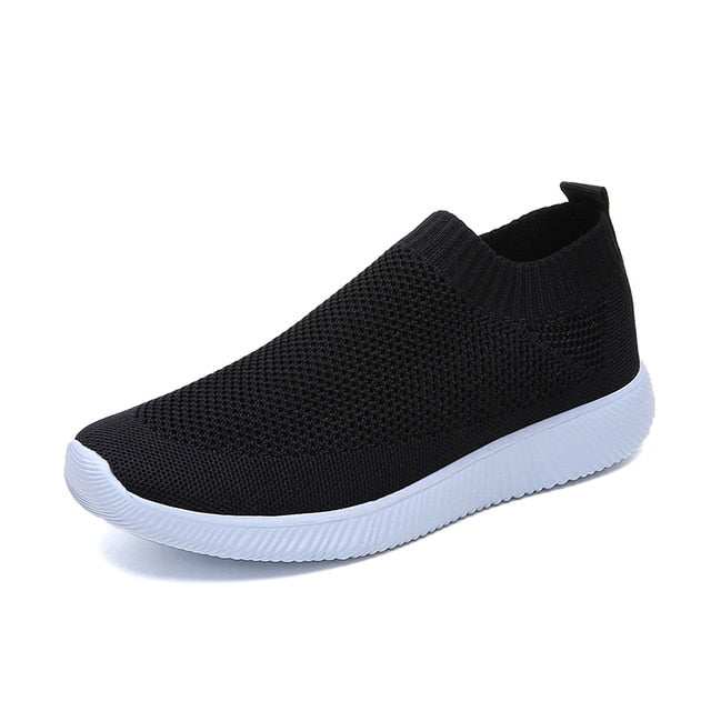 Rimocy Plus Size 46 Breathable Mesh Platform Sneakers Women Slip on Soft Ladies Casual Running Shoes Woman Knit Sock Shoes Flats