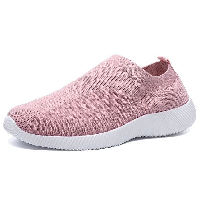 Rimocy Plus Size 46 Breathable Mesh Platform Sneakers Women Slip on Soft Ladies Casual Running Shoes Woman Knit Sock Shoes Flats