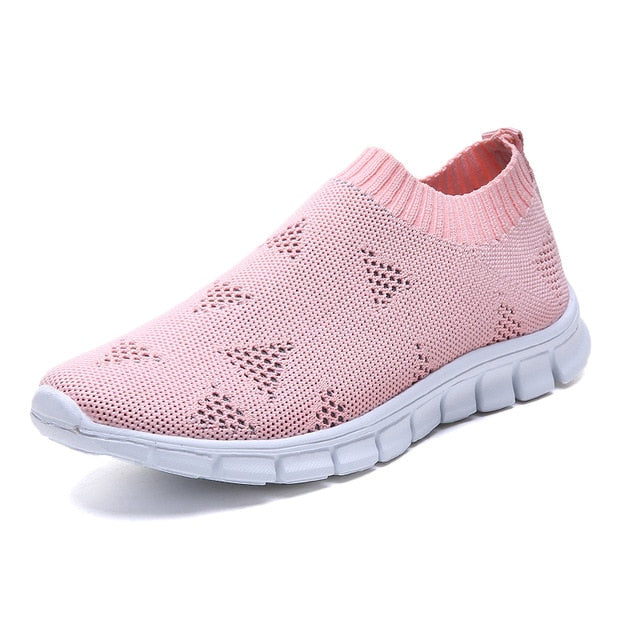 Rimocy Plus Size 46 Breathable Mesh Platform Sneakers Women Slip on Soft Ladies Casual Running Shoes Woman Knit Sock Shoes Flats