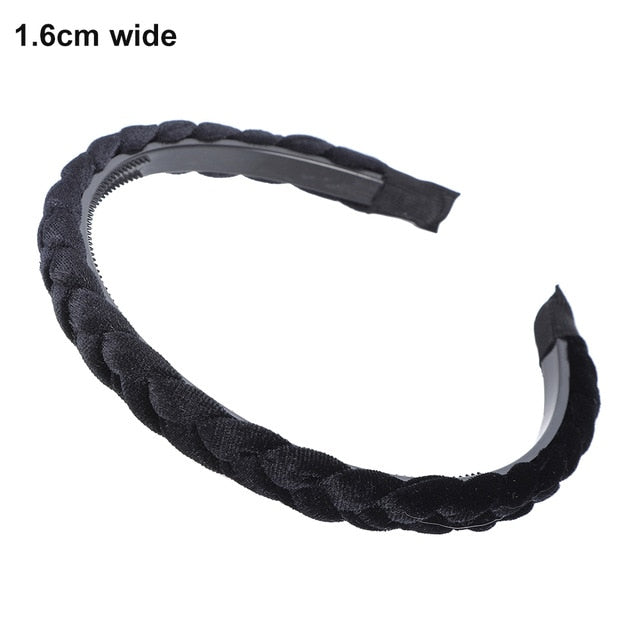 MOLANS Hair Accessories Wide Shiny Weaving Hairbands Braided Headband Hair Hoop Fashion Hair Bands Bezel Headdress