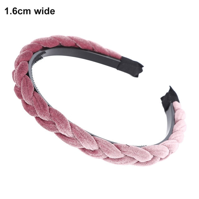 MOLANS Hair Accessories Wide Shiny Weaving Hairbands Braided Headband Hair Hoop Fashion Hair Bands Bezel Headdress