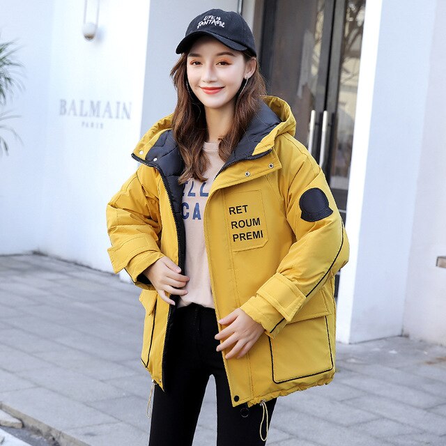 Outewear Hooded Parkea Jacket Winter Female Thick Warm Pocket Jacket Parkas