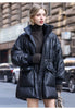 New Women Casual Loose Fashion Sheepskin Jacket Leisure Stand Collar Thicking Outewear