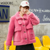 Winter fur Composite Lamb Fur Coat Warm Jacket Female Natural Sheep Shearing Motorcycle Outewear