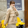 Winter fur Composite Lamb Fur Coat Warm Jacket Female Natural Sheep Shearing Motorcycle Outewear